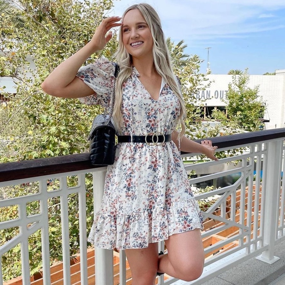 Missguided floral mini dress